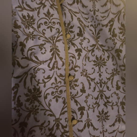 Women's Two Piece Top & Jacket Blue & Black Velvet Susan Graver Style Medium - Picture 2 of 9